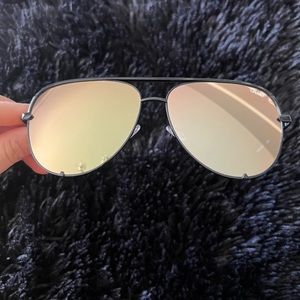 QUAY gold & black mirrored high key sunglasses